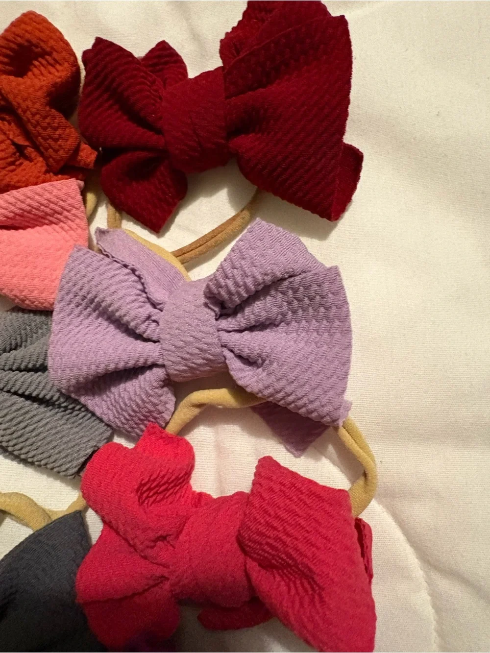 Kids Bow Hair Elastics - Assorted Colors